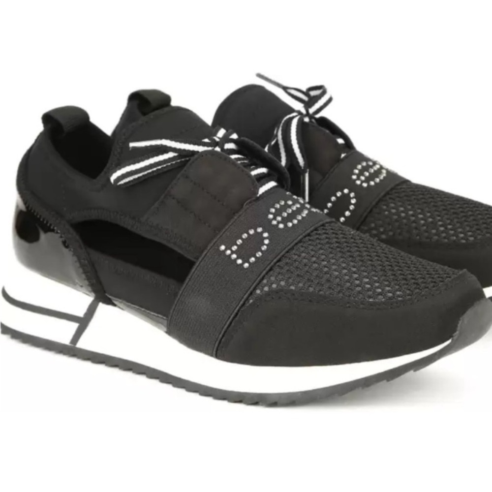 Bebe Black Lightweight Slip-On Sneakers with Side Cut Outs Size 8.5